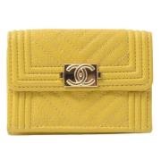 Chanel Vintage Pre-owned Laeder plnbcker Yellow, Dam