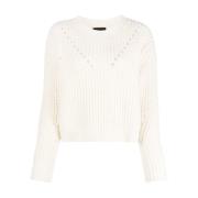 Roberto Collina Stilig Pullover Girocollo White, Dam