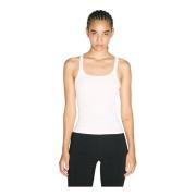 Mugler Räfflad tanktop med silver-hardware White, Dam