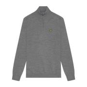 Lyle & Scott Merino Blend Quarter Zip Pullover Gray, Herr