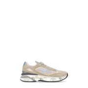 Premiata Beige Läder Sneakers med Logodetalj Beige, Dam