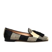 Prosperine Raffia Rutig Loafer Skor Multicolor, Dam