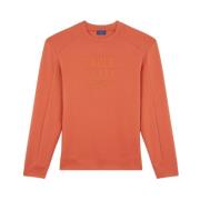 Paul & Shark Texturerad Rund Hals Sweatshirt Orange, Herr