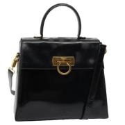 Salvatore Ferragamo Pre-owned Pre-owned Belagd canvas handvskor Black,...