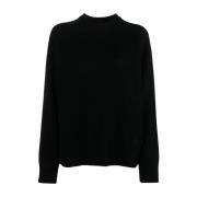 Loulou Studio Round-neck Knitwear Black, Dam