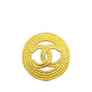 Chanel Vintage Pre-owned Metall broscher Yellow, Dam