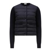 Moncler Stilfull Stickad Cardigan Tröja Black, Dam