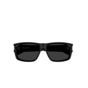 Saint Laurent Fyrkantiga Acetat solglasögon i svart Black, Unisex