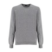 Fedeli Elegant Crew Neck Sweater Gray, Herr