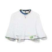 Emilio Pucci Bianco Bomull Poncho med Sidenskant White, Dam