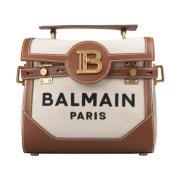 Balmain Beige B-Buzz 23 Väska i Brun Brown, Dam