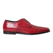 Dolce & Gabbana Röda Pythonläder Derby Formella Skor Red, Herr