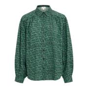 Soaked in Luxury Grön Square Print Skjortblus Green, Dam