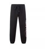 Versace Jeans Couture Svarta Bomullsbyxor med Broderad Logotyp Black, ...