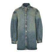 Samsøe Samsøe Denim Overshirt Salea Blue, Dam