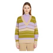 Max Mara Weekend V-ringad Alpacka Ulltröja Multicolor, Dam