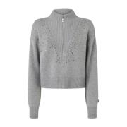 Pinko Studded Silver Sweater Gray, Dam