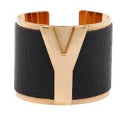 Yves Saint Laurent Vintage Pre-owned Laeder armband Black, Dam