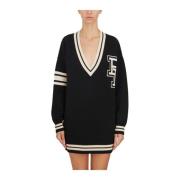 Elisabetta Franchi Ull College Klänning Black, Dam