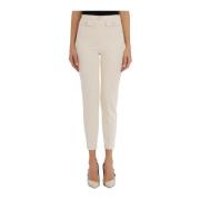 Elisabetta Franchi Cropped Crepe Stretch Byxor White, Dam