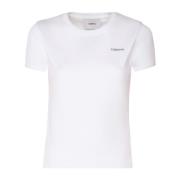 Coperni Vit Bomull T-shirt med Rund Hals White, Dam