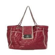 Chanel Vintage Pre-owned Laeder totevskor Red, Dam