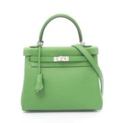 Hermès Vintage Pre-owned Canvas handvskor Green, Dam