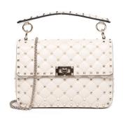 Valentino Garavani Quiltad Lammskin Kedjetaske Ljus Elfenben White, Da...