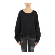 Dsquared2 Kort Dubbellagd Sweatshirt Black, Dam