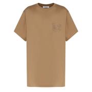 Max Mara Brun Bomull T-shirt med Logotyp Brown, Dam