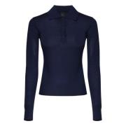 Pinko Tricot Sweater Blå Grå Långa ärmar Blue, Dam