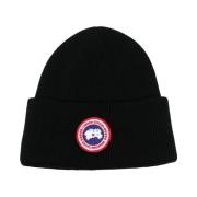 Canada Goose Svart Logo Patch Beanie Black, Herr