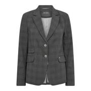 MOS MOSH Skräddarsydd Blazer Sharkskin Mönster Gray, Dam