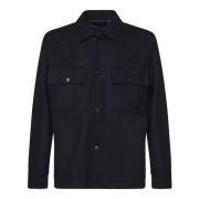 Stone Island Svart Ullblandad Skjortjacka Black, Herr