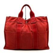 Hermès Vintage Pre-owned Canvas totevskor Red, Dam