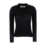 Mauro Grifoni Svart Knit Polo T-shirts och Polos Black, Dam