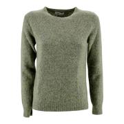 Kangra Alpaca Crew-Neck Wool Jumper Green, Dam