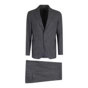 Tagliatore Pinstripe Wool Dress Gray, Herr