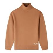 A.p.c. Kamel Ull Polo Tröja Brown, Herr