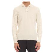 Drumohr Polo Sweater Cream Beige, Herr