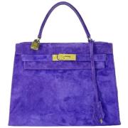 Hermès Vintage Pre-owned Canvas handvskor Purple, Dam