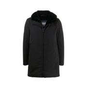 Herno Svart Nylon Päls Huva Parka Black, Herr