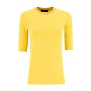 Fabiana Filippi Räfflad Bomull Slim Fit T-shirt Orange, Dam