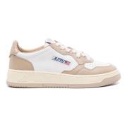 Autry Låga Sneakers i Vit/Brun Läder Beige, Dam