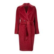 Max Mara Studio Galante Kvinnors Ull Alpacka Kappa Red, Dam