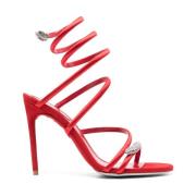 René Caovilla Röda Strappy Sandaler Red, Dam