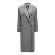 Max Mara Studio Dubbelknäppt Corolla Kappa Gray, Dam