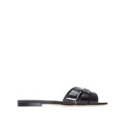 Saint Laurent Slides Sandaler Svart Läder 571952B8I001000 Black, Dam