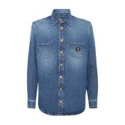 Billionaire Casual Button-Up Skjorta i Blå Blue, Herr