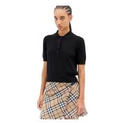 Burberry Stickad Polo Tröja Black, Dam